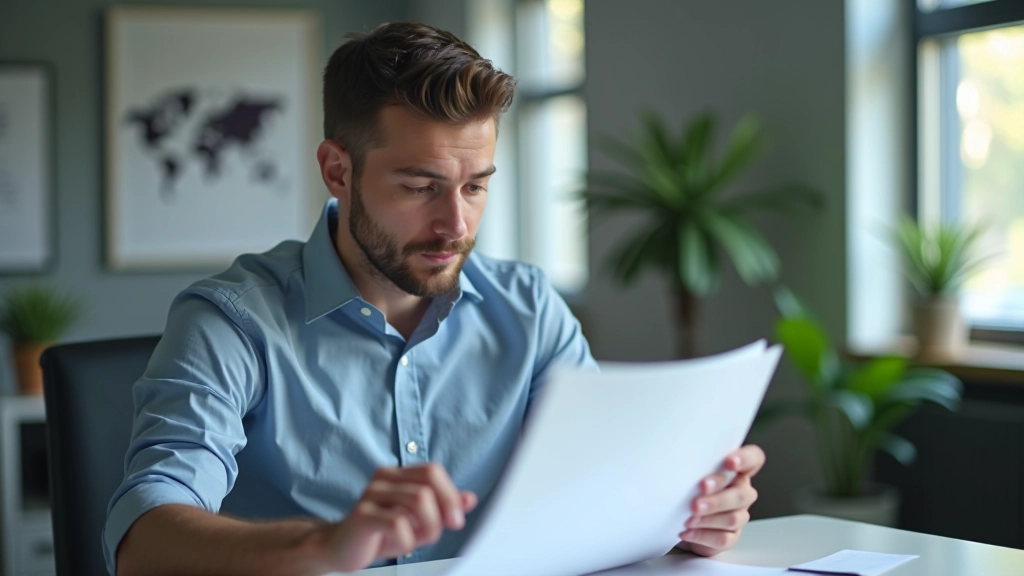 Accountant comparing two invoices at desk to verify classification consistency